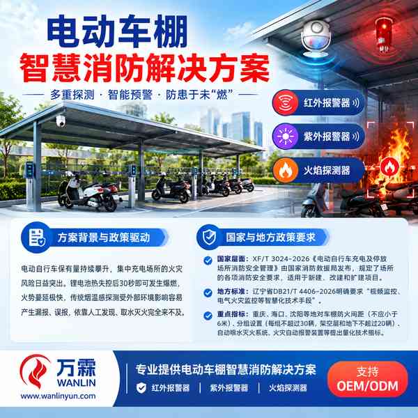 海南海口美兰人民路街道电动车棚智慧消防