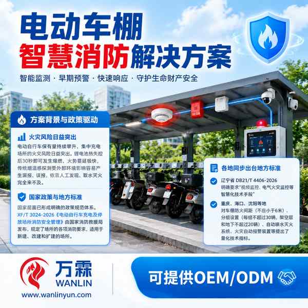 海南海口美兰人民路街道电动车棚智慧消防