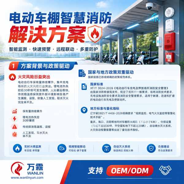 海南海口美兰人民路街道电动车棚智慧消防