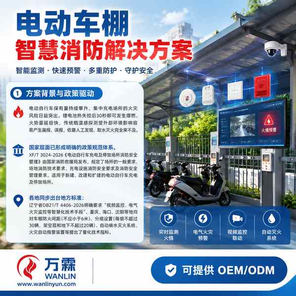 海南海口美兰人民路街道电动车棚智慧消防