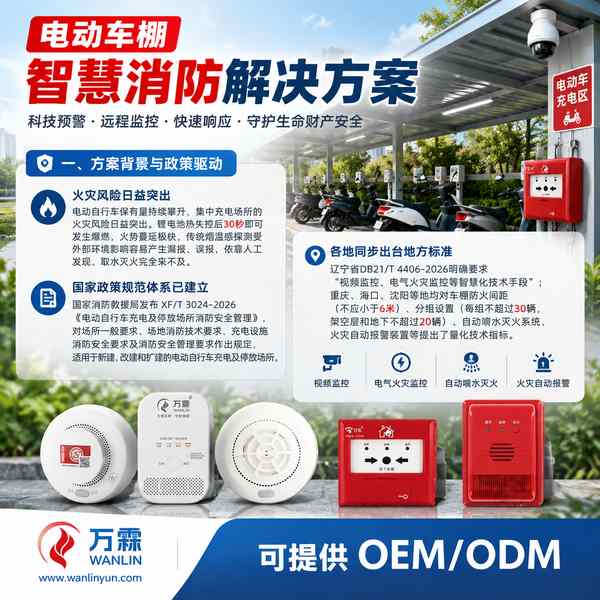 海南海口美兰人民路街道电动车棚智慧消防