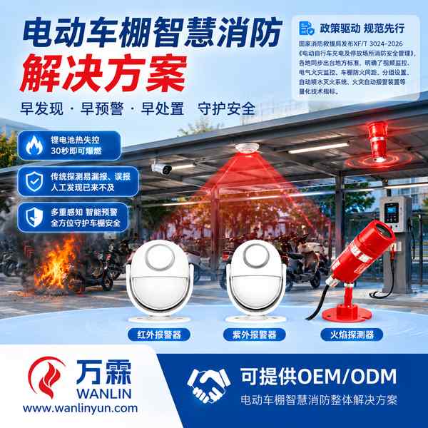 海南海口美兰人民路街道电动车棚智慧消防